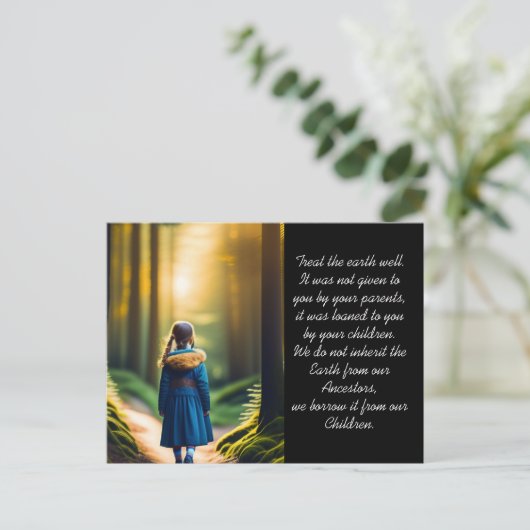 Leckerei der Erde | Waldmädchen Postkarte (Stehend Vorderseite)
