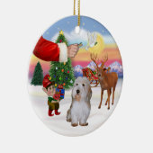 Leckerei des Weihnachtsmanns - Petit Basset Keramikornament (Rechts)
