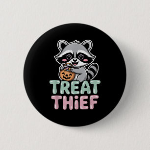 Leckerei Dieb-Raccoon mit Niedlichem Hallowin aus Button