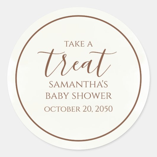 Leckerei für Babydusche Runder Aufkleber (Vorderseite)