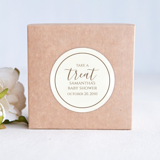 Leckerei für Babydusche Runder Aufkleber