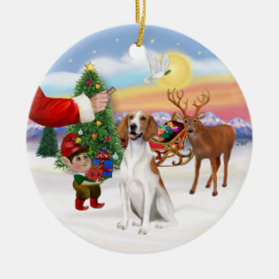 Leckerei für ein amerikanisches Fox-Hound Keramikornament