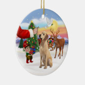 Leckerei für ein gelbes Labrador Keramikornament (Rechts)