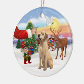 Leckerei für ein gelbes Labrador Keramikornament (Links)