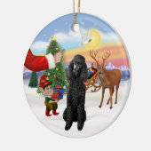 Leckerei für ein schwarzes Standardpoodle Keramik Ornament (Links)