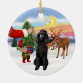 Leckerei für ein schwarzes Standardpoodle Keramik Ornament (Hinten)