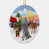 Leckerei für ein Silver Standard Poodle Keramik Ornament (Rechts)