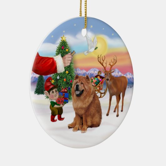 Leckerei für eine Chow-Chow (rot) Keramikornament (Rechts)