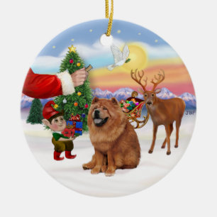Leckerei für eine Chow-Chow (rot) Keramikornament