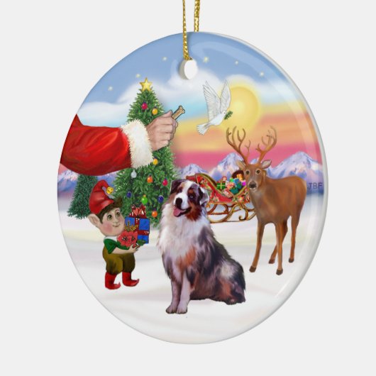 Leckerei für einen australischen Schäferhund (Merl Keramikornament (Links)