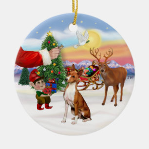 Leckerei für einen Basenji Keramikornament