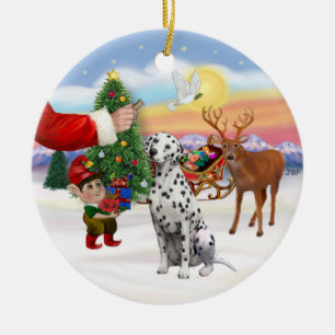 Leckerei für einen Dalmatiner Keramikornament