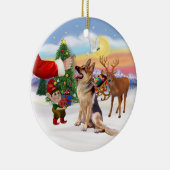 Leckerei für einen deutschen Schäferhund Keramik Ornament (Rechts)