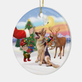 Leckerei für einen deutschen Schäferhund Keramik Ornament (Links)