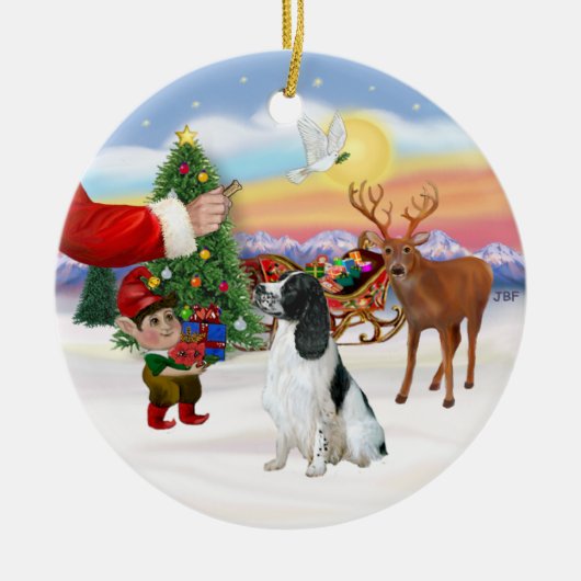 Leckerei für einen englischen Springer Spaniel Keramikornament (Vorne)