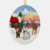 Leckerei für einen französischen Bulldog Keramik Ornament (Rechts)