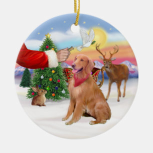 Leckerei für einen Goldenen Retriever Keramik Ornament