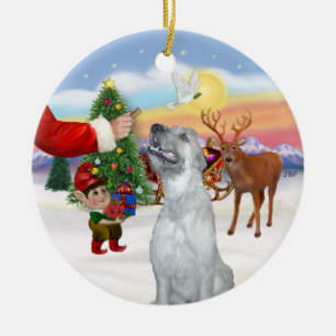 Leckerei für einen irischen Wolfhound Keramikornament