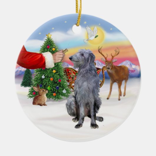 Leckerei für einen schottischen Deerhound Keramik Ornament (Vorne)
