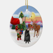 Leckerei für einen Schwarzen Spitz Keramikornament (Rechts)