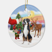 Leckerei für einen Schweizer Großhund Keramik Ornament (Links)