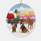 Leckerei für einen Shetland Sheepdog (#7) Keramik Ornament (Links)
