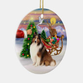 Leckerei für einen Shetland Sheepdog (#7) Keramikornament (Rechts)