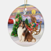 Leckerei für einen Shetland Sheepdog (#7) Keramikornament (Links)