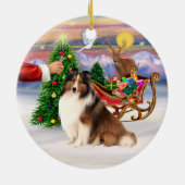 Leckerei für einen Shetland Sheepdog (#7) Keramikornament (Hinten)