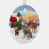 Leckerei für einen sibirischen Husky (rot) Keramikornament (Rechts)