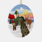 Leckerei für einen Windhund Keramik Ornament (Rechts)