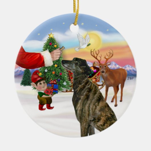 Leckerei für einen Windhund Keramik Ornament (Vorne)