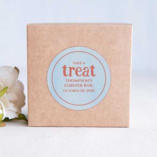 Leckerei für einfaches blaues Wasser Runder Aufkleber