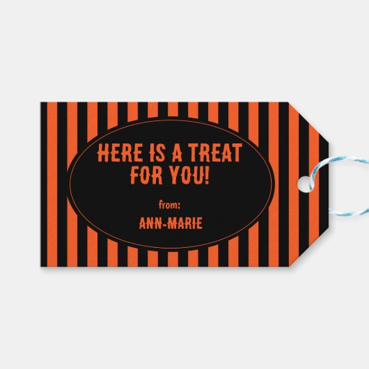 Leckerei für euch Halloween Geschenkanhänger (Vorderseite (Horizontal))