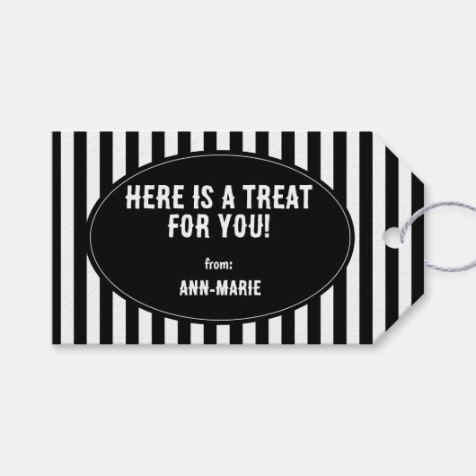 Leckerei für euch Halloween Geschenkanhänger (Vorderseite (Horizontal))