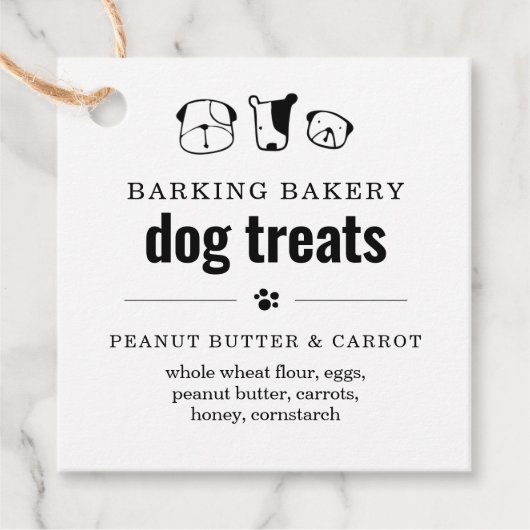 Leckerei für hausgemachte Dog Bakery Geschenkanhänger (Vorderseite)
