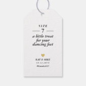 Leckerei für Tanzfüße Dreh Flop Gastgeschenk Hochz Geschenkanhänger (Rückseite)