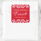 Leckerei für Weihnachtsfeiertage v3 Quadratischer Aufkleber (Tasche)