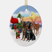 Leckerei für zwei Labradoren (Schokolade + Schwarz Keramik Ornament (Rechts)