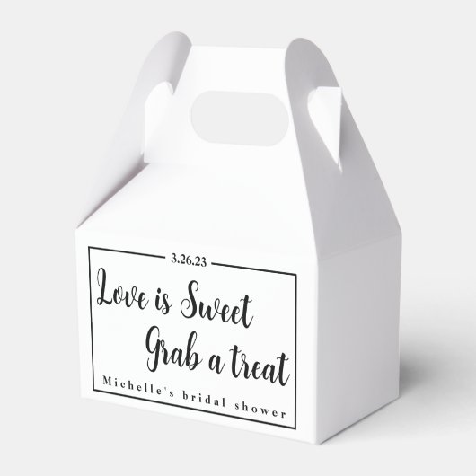 Leckerei Gefallen Box Liebe ist süß Grab eine Leck Geschenkschachtel (Vorderseite)
