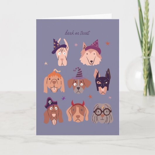Leckerei Halloween Hunde Feiertagskarte (Vorderseite)