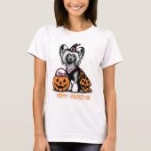 Leckerei Inspector Chinese Crested Hund Halloween T-Shirt (Vorderseite)