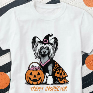 Leckerei Inspector Chinese Crested Hund Halloween T-Shirt