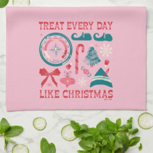 Leckerei jeden Tag wie Weihnachten Geschirrtuch