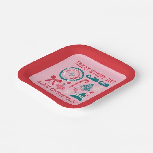 Leckerei jeden Tag wie Weihnachten Pappteller (Gewinkelt)