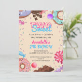 Leckerei Kid Chocolate Lollipop Sweet Second Birth Einladung (Stehend Vorderseite)