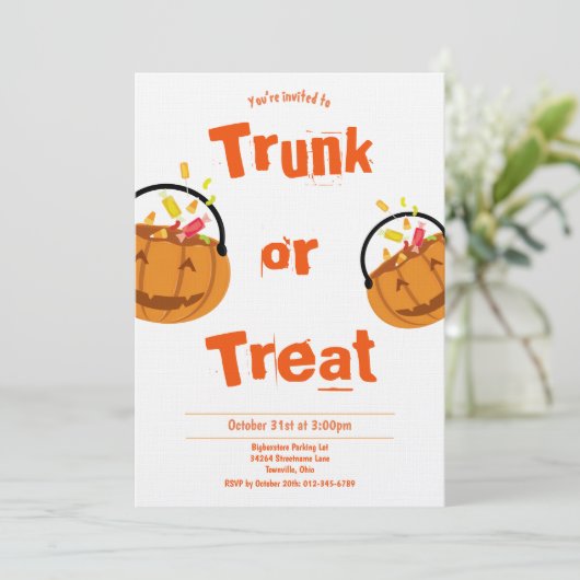 Leckerei Kid's Halloween-Einladung Einladung (Stehend Vorderseite)