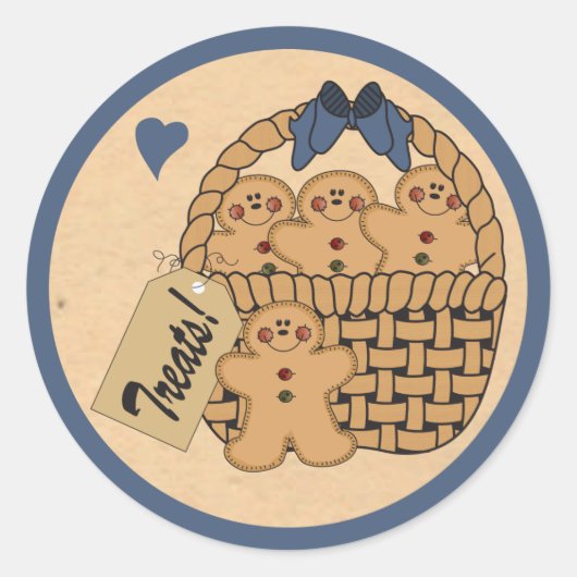 Leckerei-Körbchen Runder Aufkleber (Vorderseite)