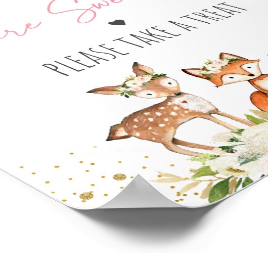 Leckerei mit Blütendusche Poster (Ecke)