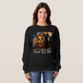 "Leckerei oder Trick" Halloween Pinselstriche Katz Sweatshirt (Vorne ganz)
